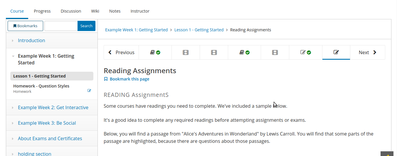 Sidebar navigation