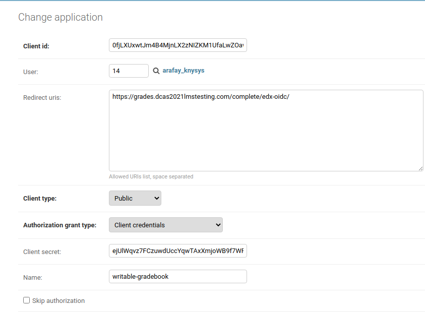 OAuth2 provider grades