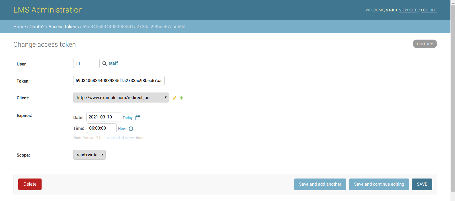 OAuth2 Access Token