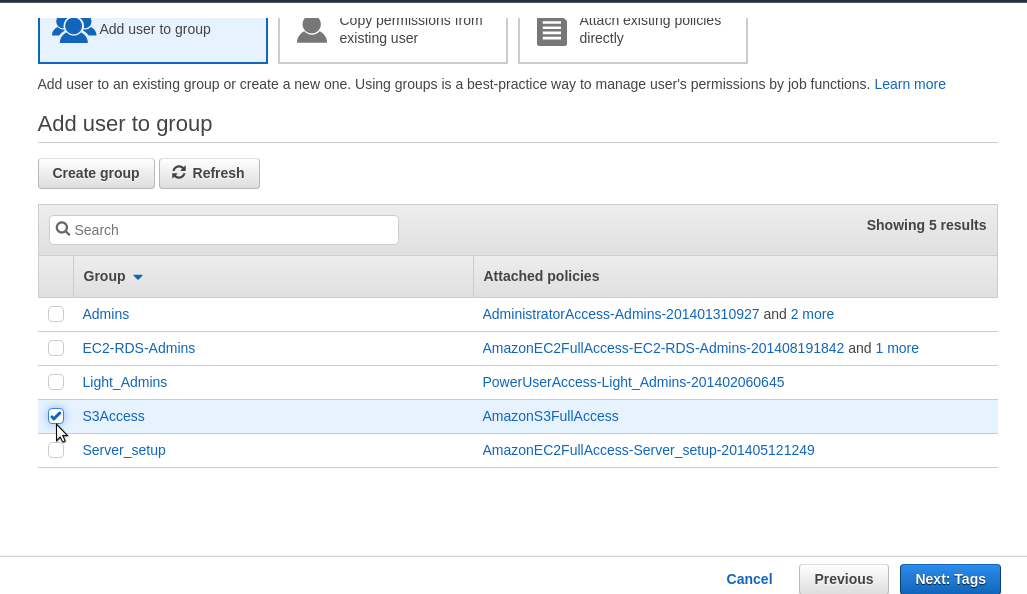 Amazon s3 full access