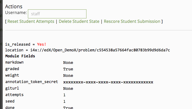 Staff Debug View