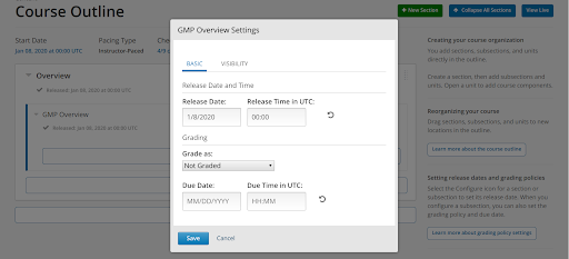 Subsection Settings
